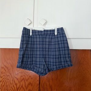 Lulu's Navy Checkered Shorts